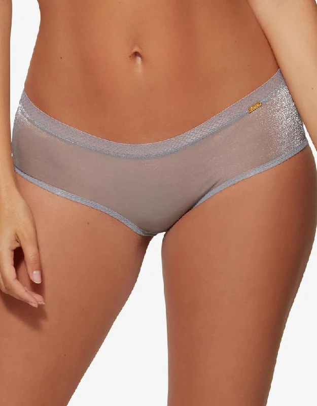 high-waisted cotton panties-Gossard Glossies Short Silver