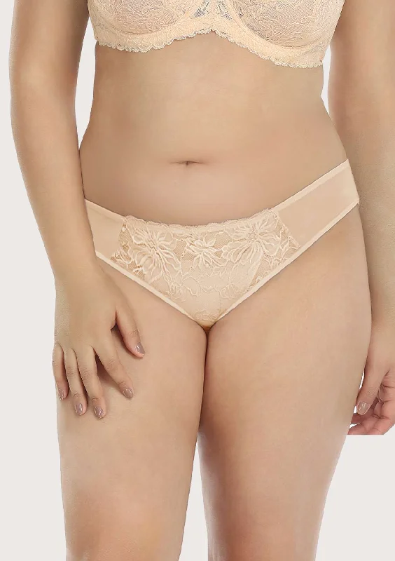 cotton bikini panties-HSIA Breathable Sexy Lace Beige Cream Bikini Underwear