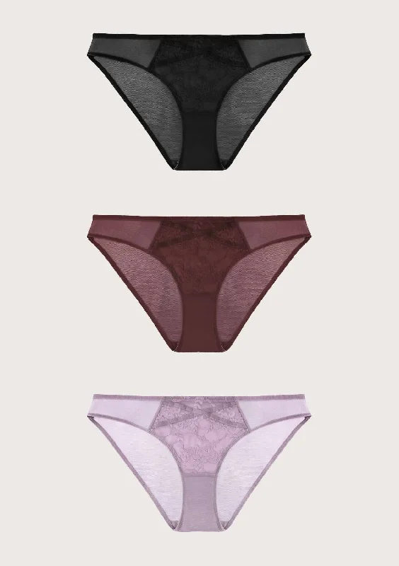 trendy mesh thong-HSIA Lace Front Bikini Panties 3 Pack