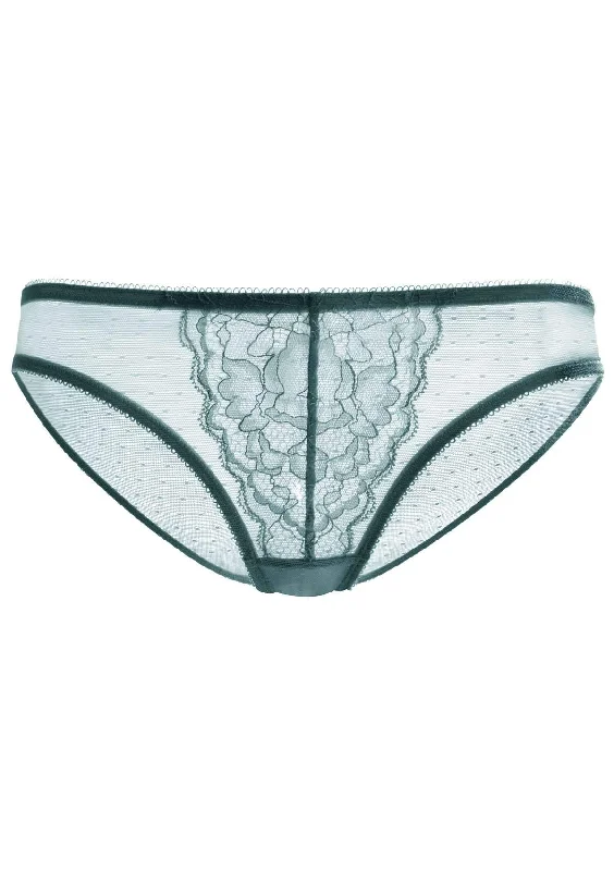 trendy satin underwear-Enchante Lace Balsam Blue Bikini Underwear