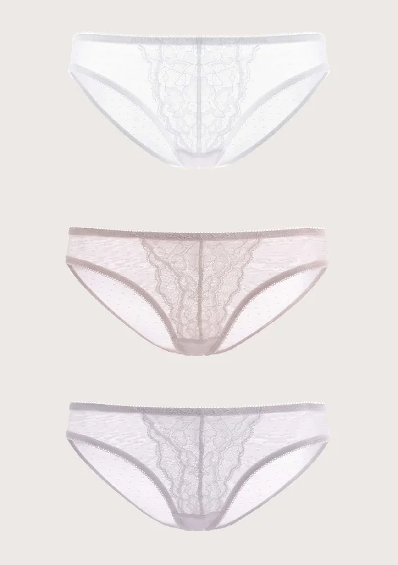 plus-size panties-Enchante Lace Bikini Panties 3 Pack