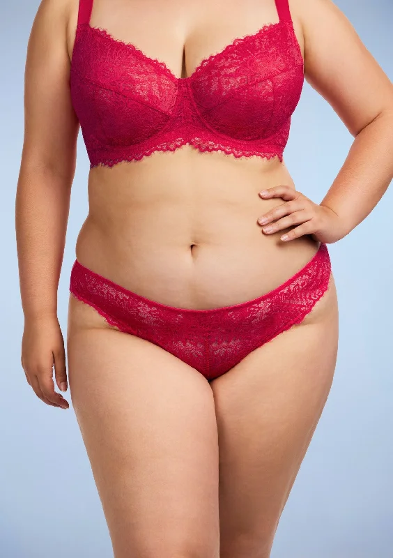 postpartum underwear-HSIA Sunflower Exquisite Raspberry Lace Bikini Underwear