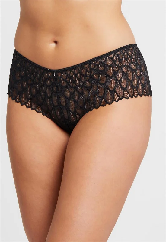 high-waisted silk underwear-Lacy Brazilian