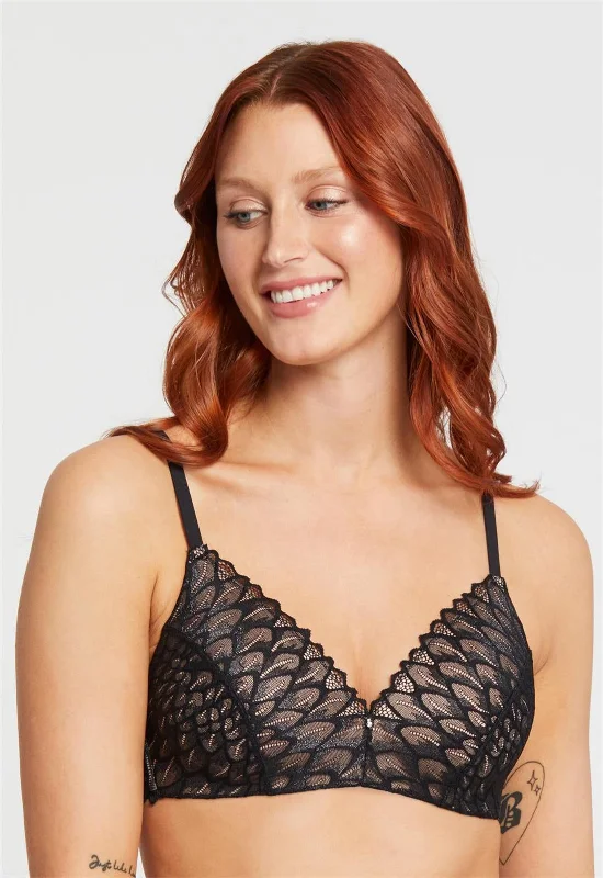 stretchy cotton underwear-Lacy Wire-Free Bra