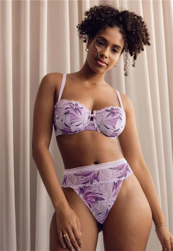 lightweight cotton panties-Lavender Fields Keyhole Balconnet Bra