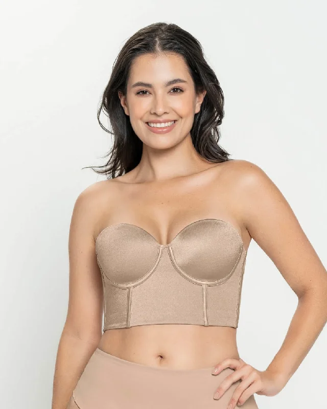 lightweight lace underwear-Leonisa Strapless Contouring Bustier Bra