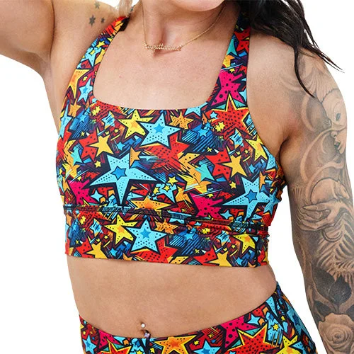 high-waisted cotton panties-Longline Bra | Cosmic Comics