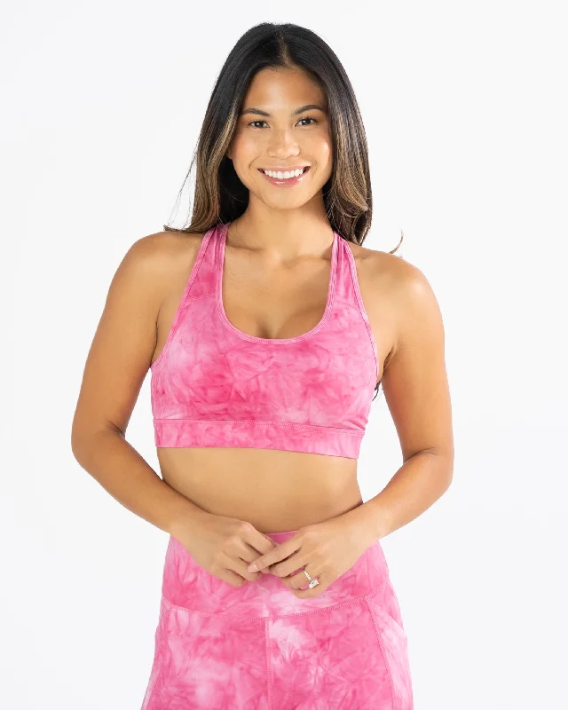 women’s period panties-Lux Sarah Sports Bra - Hibiscus Tie Dye