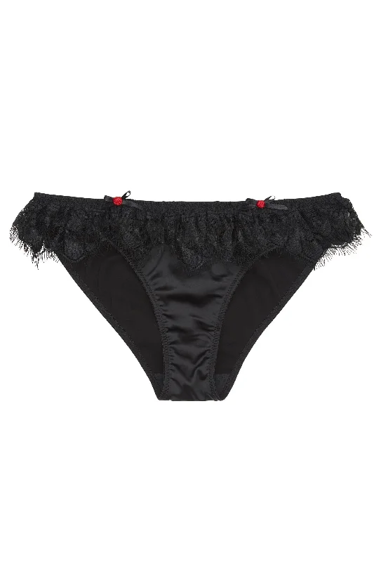 high-waisted silk underwear-Marlene Black Brief Curve