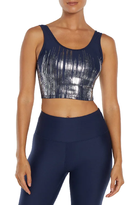 comfy bamboo panties-Marley Long Sports Bra - Naval Academy