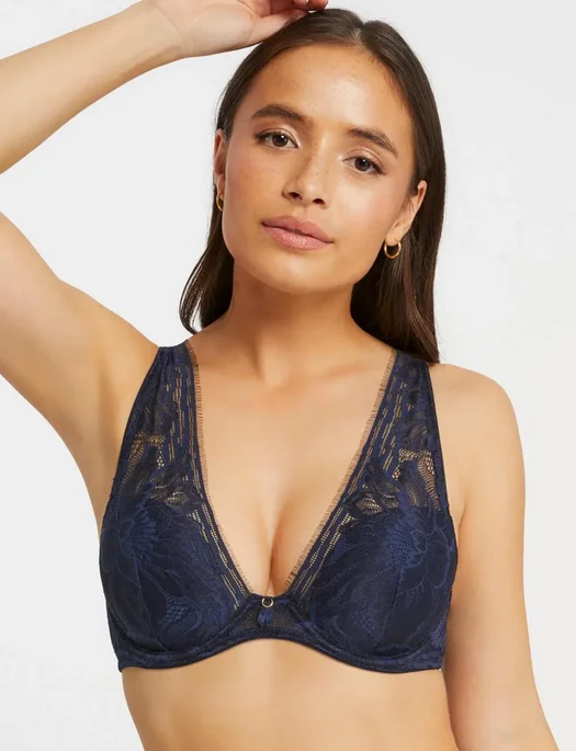 stretchy lace thong-Montelle Botanical Mystique High Apex Bra