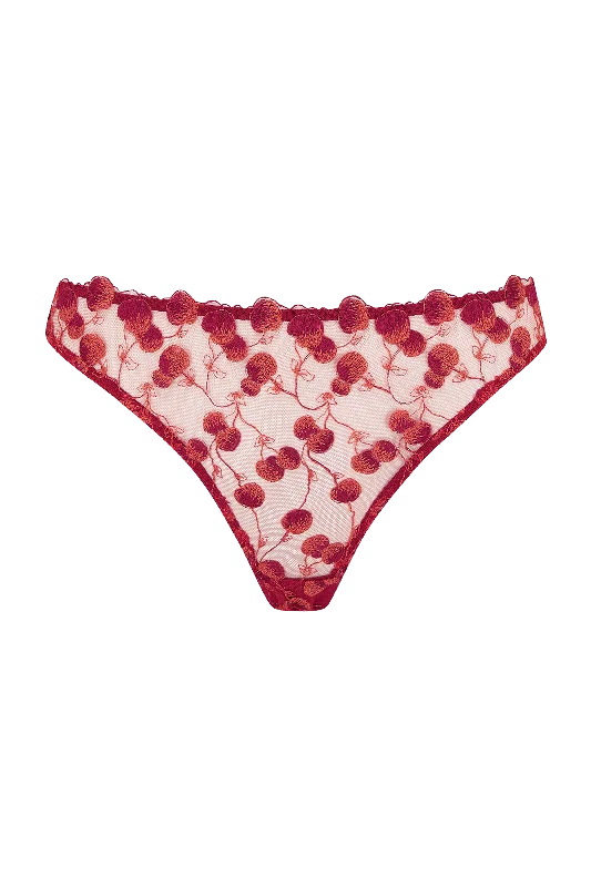 organic cotton underwear-Naomi Cherry Embroidered Peep Back Brief