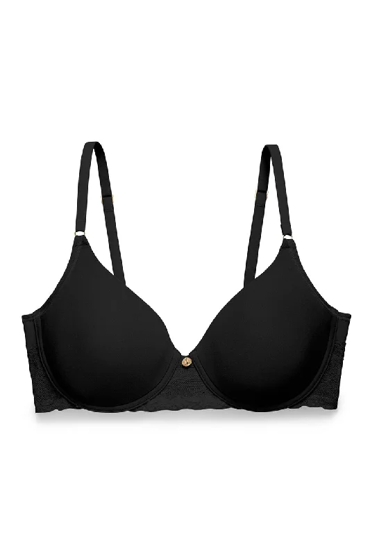 luxury lace panties-Natori Bliss Perfection Contour Underwire Bra - Black