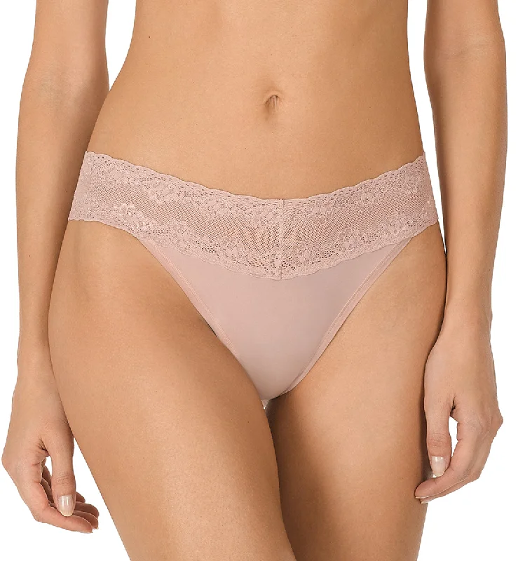 trendy satin underwear-Natori Bliss Perfection Thong (750092) - Rose Beige