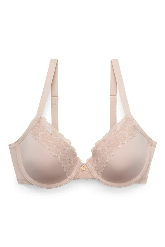 comfy mesh underwear-Natori Hidden Glamour Bra - Cafe