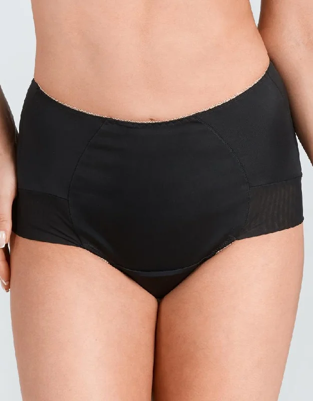 stretchy cotton underwear-Nessa Holly High Waist Brief Black