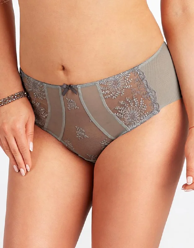 lightweight mesh underwear-Nessa Loni Brief Grey