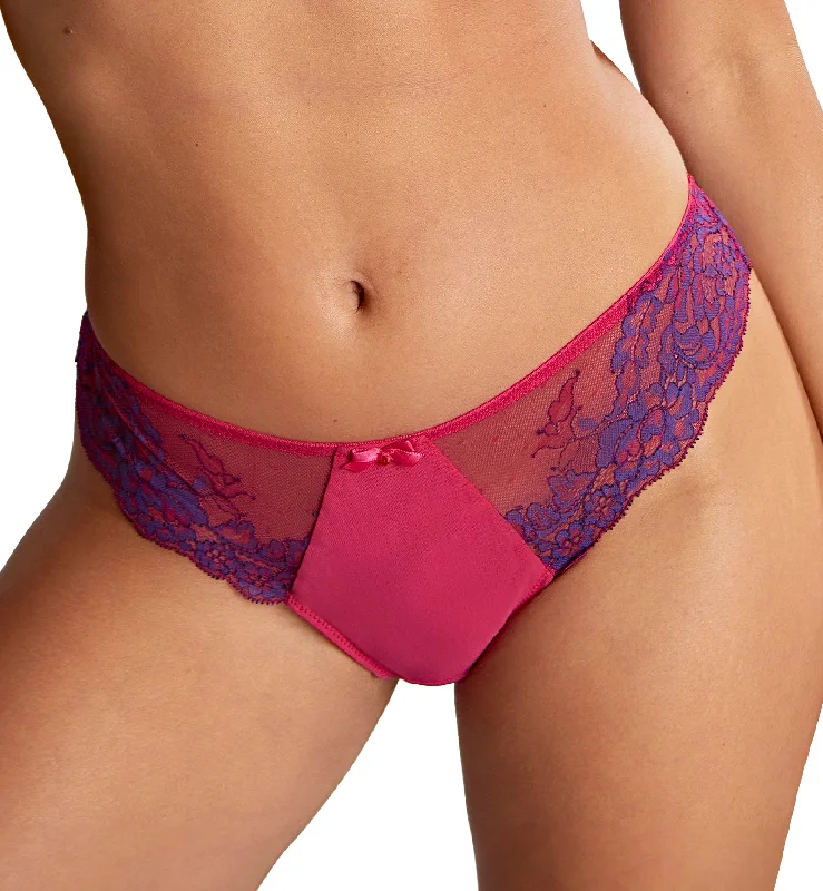 breathable lace thong-Panache Ana Brazilian Thong (9399) - Orchid/Indigo