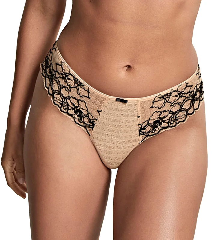 seamless bikini panties-Panache Envy Thong (7289) - Sand/Black