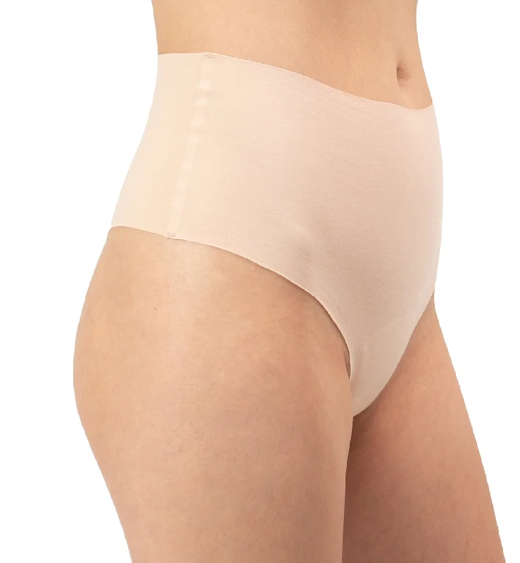 women’s lace boyshorts-Panty Promise High Waist Thong - Pale