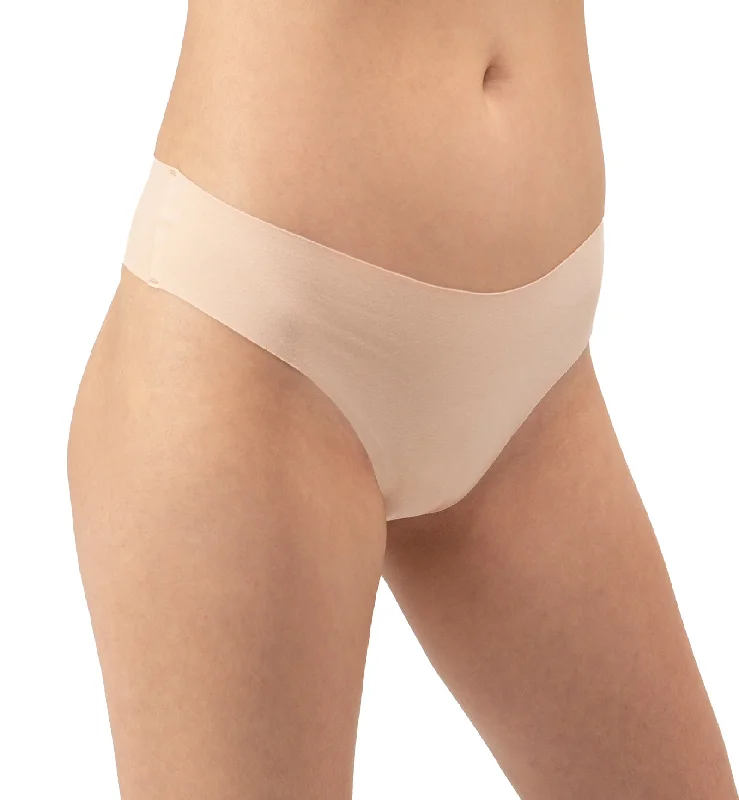 floral cotton panties-Panty Promise Low Rise Thong - Pale