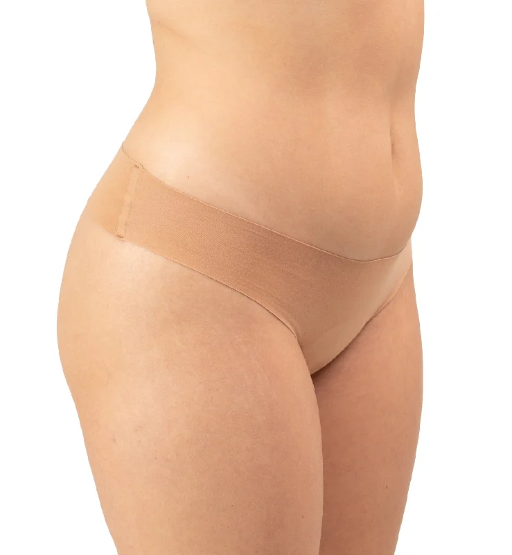 comfy bamboo panties-Panty Promise Low Rise Thong - Sand