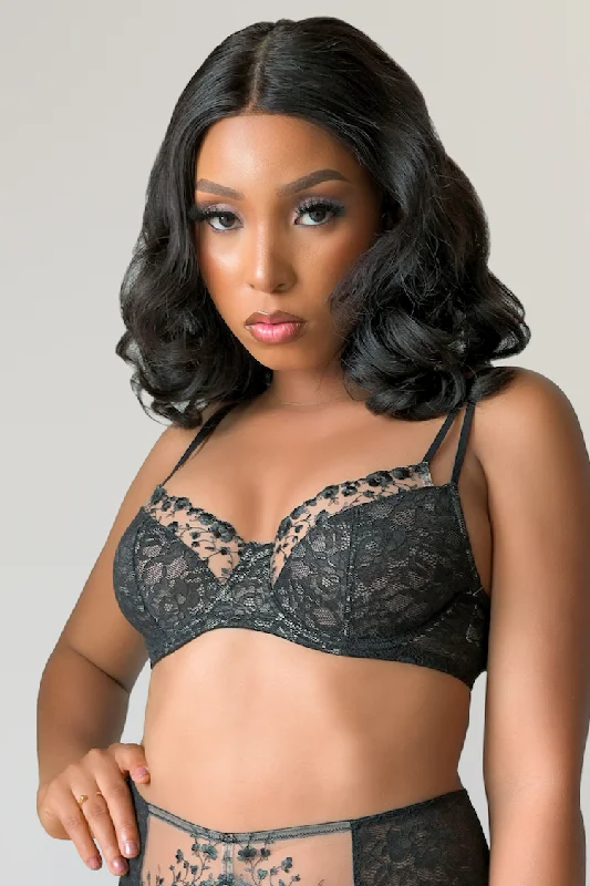 organic cotton underwear-Paradise Full Coverage Underwire Bra - Black