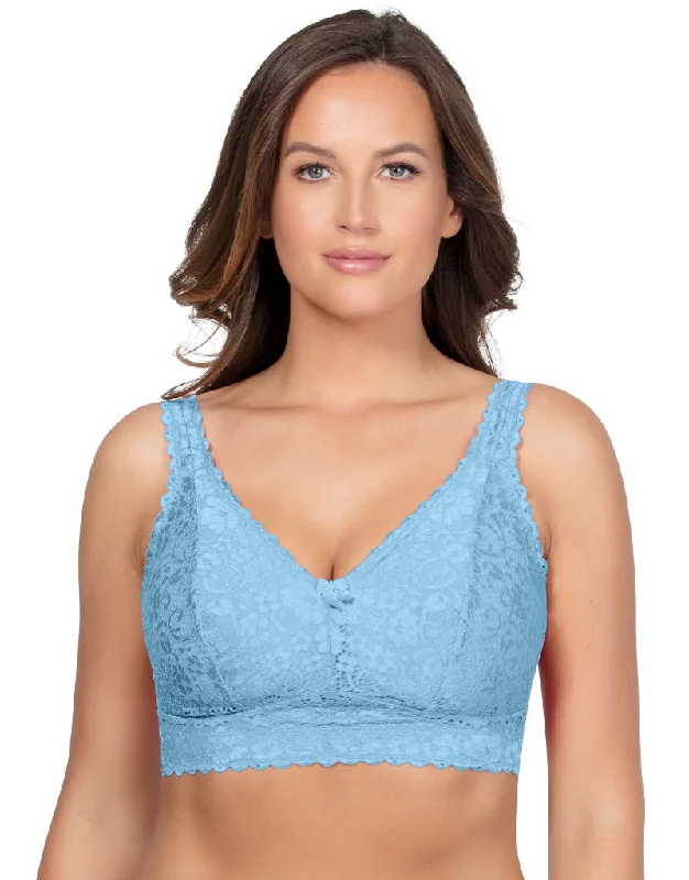 trendy satin underwear-Parfait Adriana Lace Bralette Sky Blue