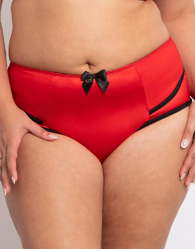 seamless thong underwear-Parfait Charlotte High Waist Brief Racing Red/Black