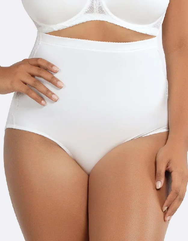 soft microfiber thong-Parfait Elissa High Waist Brief Pearl White