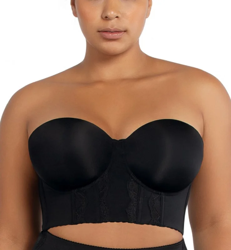 breathable boyshorts underwear-Parfait Elissa Molded Underwire Midi Bustier (P50116) - Black