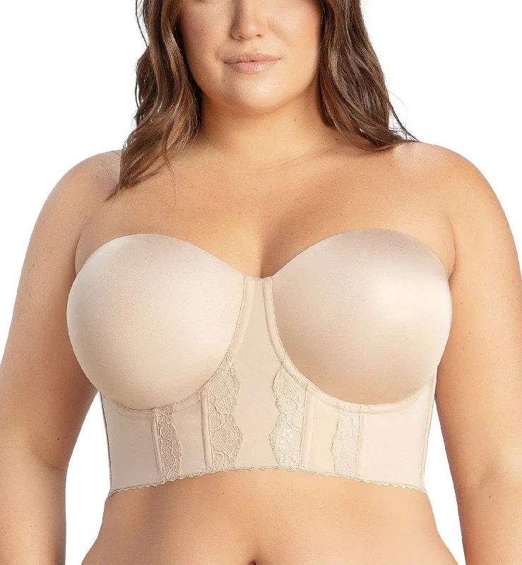 moisture-wicking underwear-Parfait Elissa Molded Underwire Midi Bustier (P50116) - European Nude