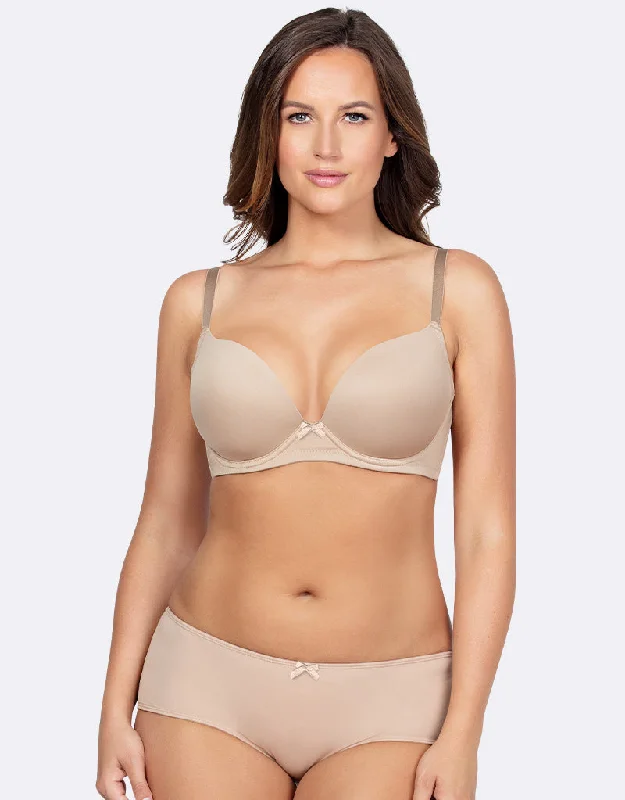 soft stretch thong-Parfait Emma Padded Plunge Bra Bare Latte