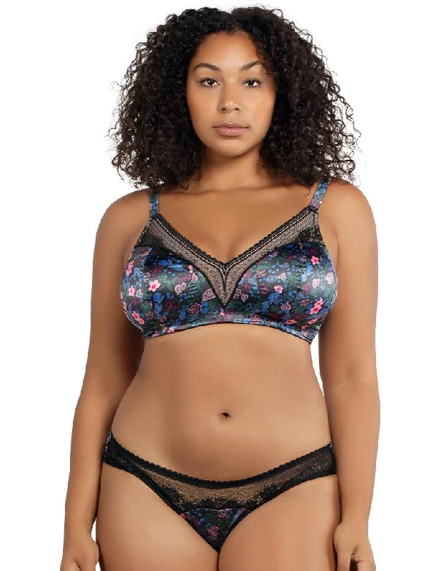 soft bamboo panties-Parfait Jade Padded Bralette Black/Floral