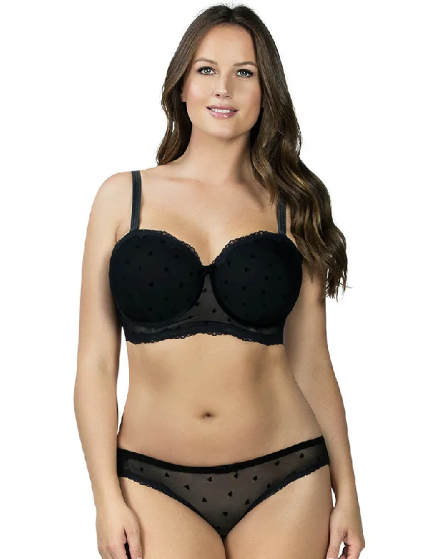 women’s sports briefs-Parfait Lily Padded Balconette Bra Black