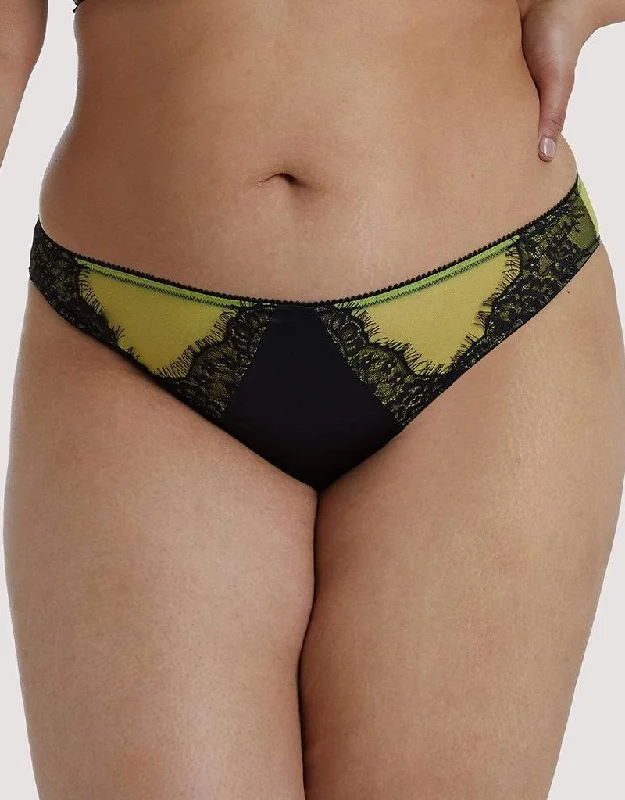 trendy mesh thong-Playful Promises Indigo Satin and Lace Brief Lime