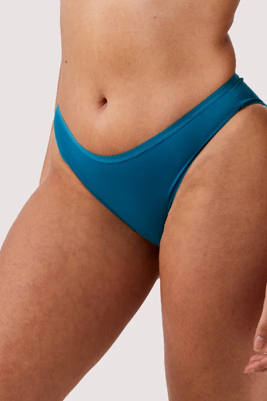 women’s satin hipster-Second Skin Teal Recycled Brief