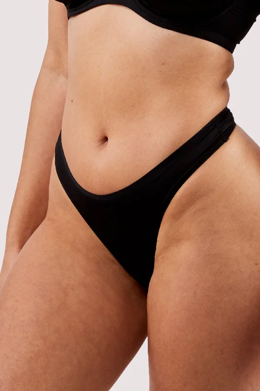 soft stretch thong-Second Skin Black Recycled Thong