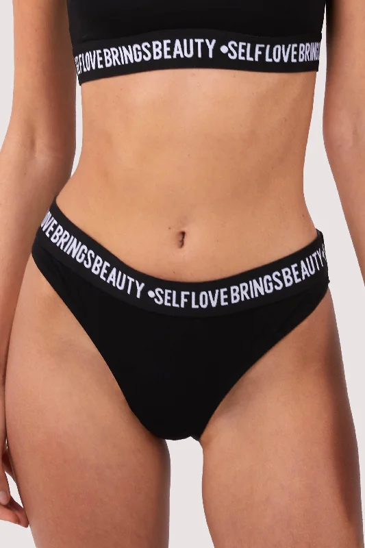 comfy boyshorts underwear-Self Love Black Brief