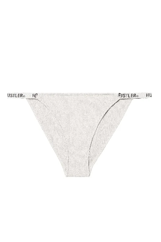 trendy mesh thong-Hustler Branded Ribbed Tanga Brief Ivory