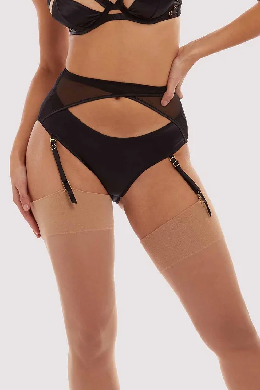 breathable sports underwear-Charlie Black Cut-out Highwaist