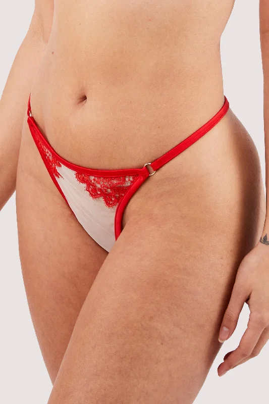 women’s floral thong-Anaise Red Thong