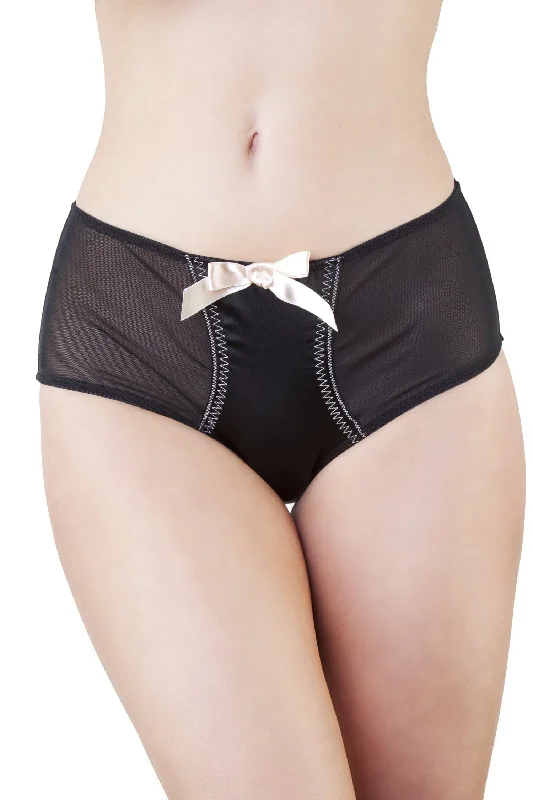 soft stretch thong-Black/Peach Z Stitch Highwaist Brief