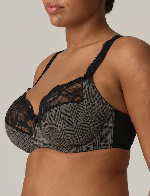 hypoallergenic underwear-Prima Donna Madison Full Cup Bra, F-H Cups, BLACK TAILOR