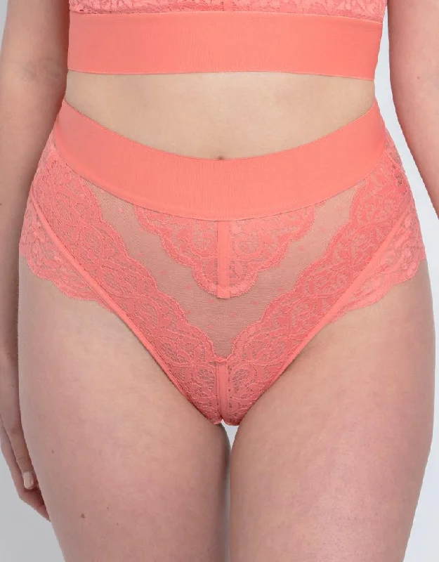 women’s postpartum briefs-Rougette By Tutti Rouge Gia Thong Shell Pink