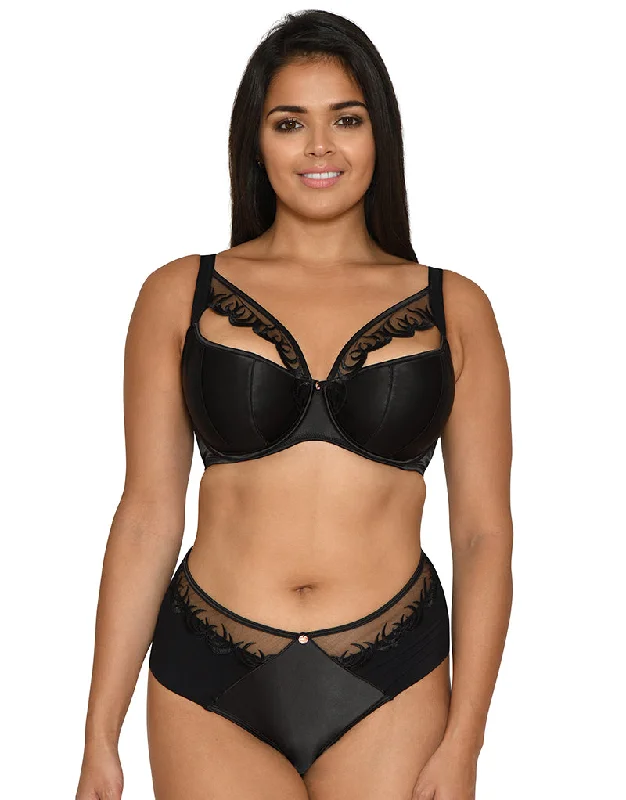 high-waisted briefs-Scantilly by Curvy Kate Rapture Padded Half Cup Bra Black