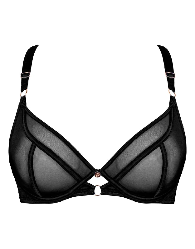 women’s period panties-Scantilly Exposed Plunge Bra Black