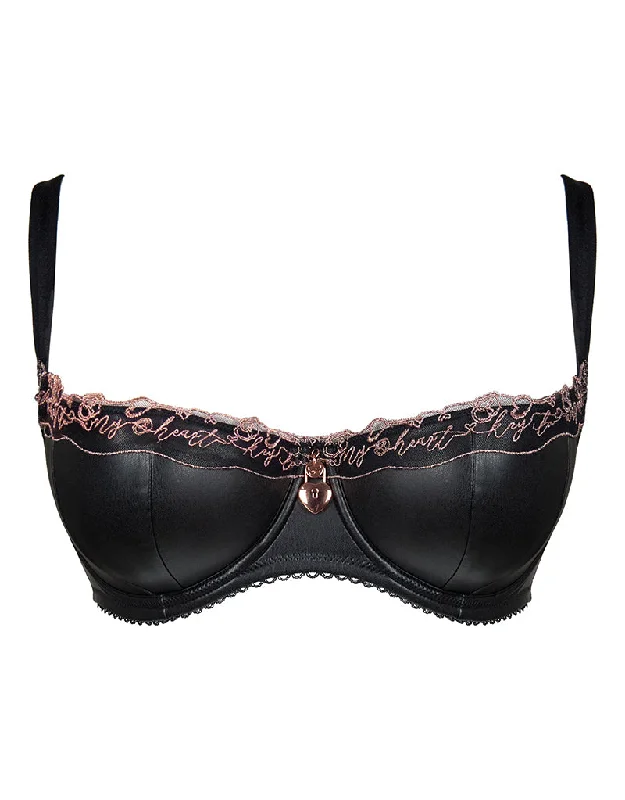 lightweight briefs-Scantilly Key to My Heart Padded Half Cup Bra Black