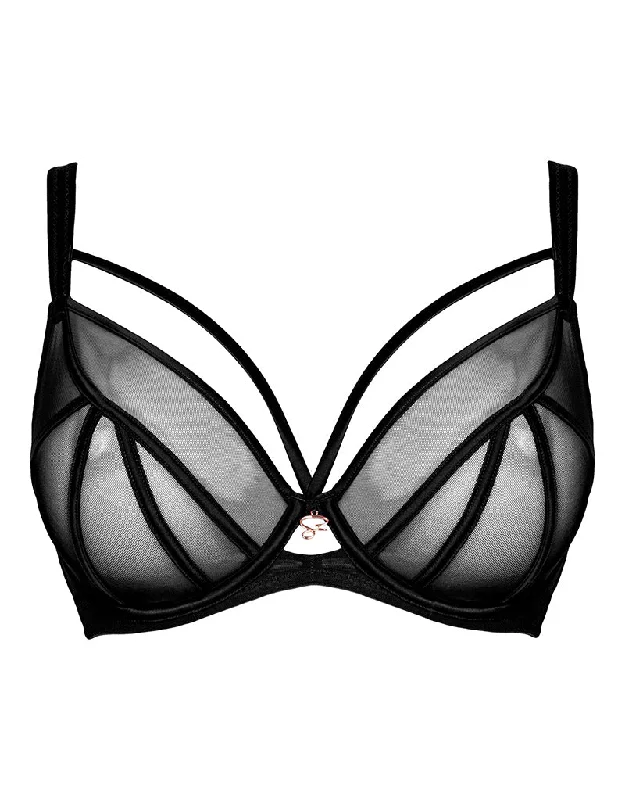 women’s luxury briefs-Scantilly Senses Plunge Bra Black