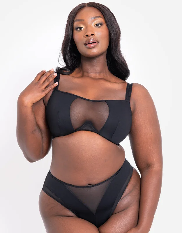 seamless sports underwear-Scantilly Swerve Bandeau Bra Black